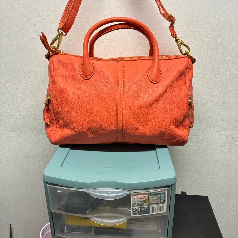 NWOT Fossil Erin satchel in watermelon pink leather - Picture 7 of 11